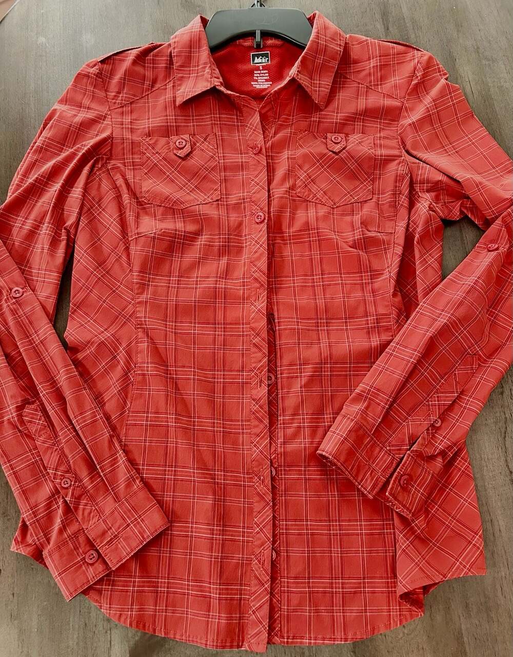 REI Women Lightweight Long Sleeve Button Up Hiking Shirt Sz S